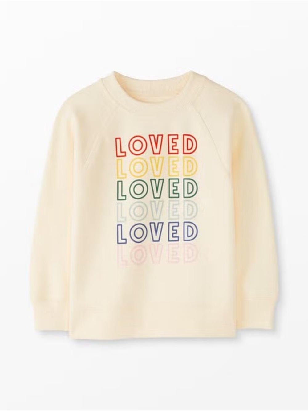 Adult Hanna andersson Cream Graphic "LOVED" Rainbow Print Sweatshirt